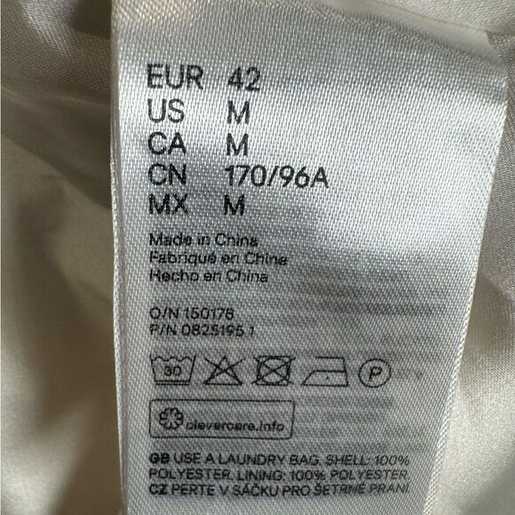 H&M long sleeve ivory and brown scenic blossom print dress size medium - Picture 6 of 7